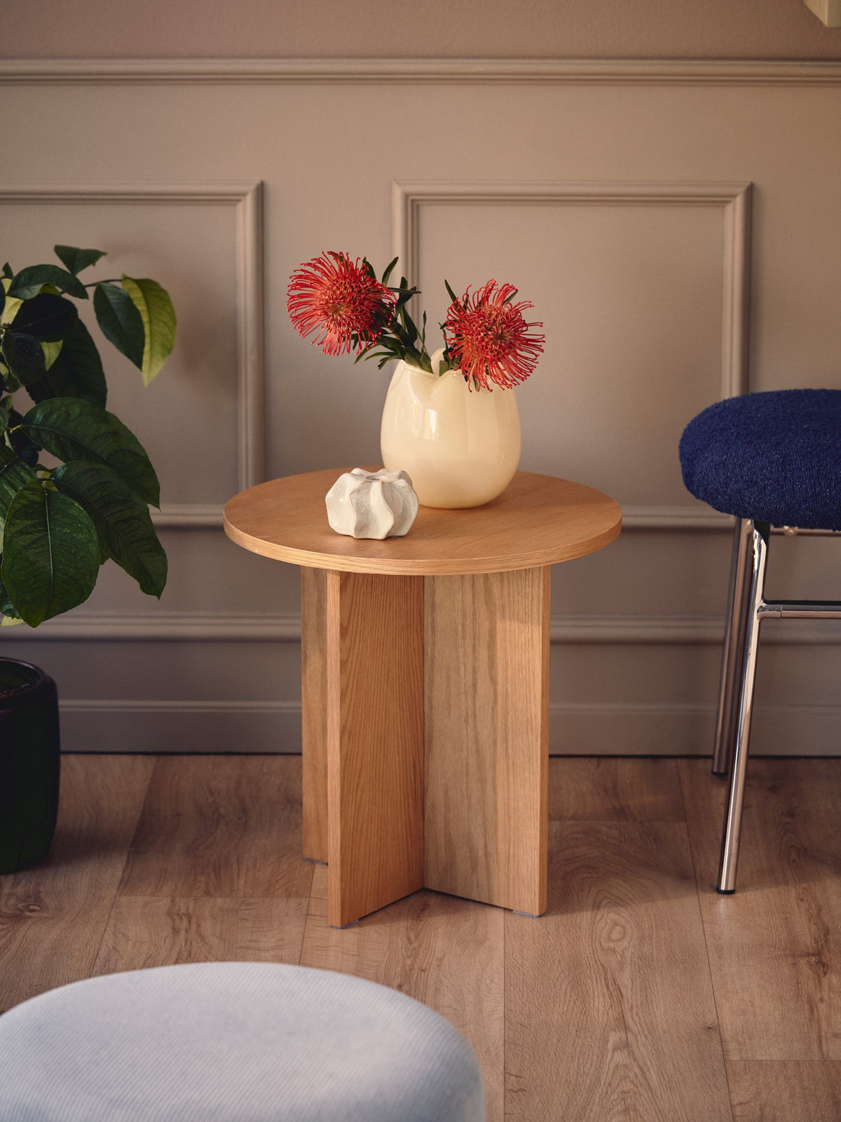 Round side table