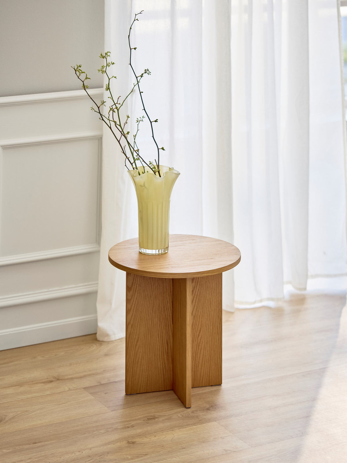 Round side table