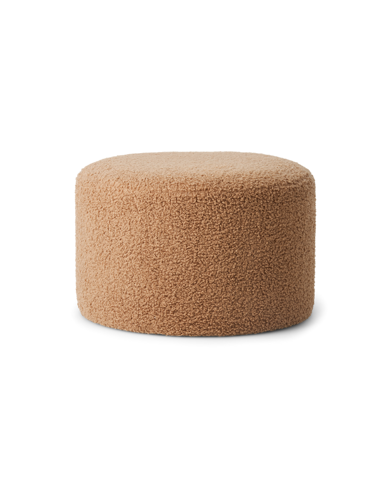Pouffe with teddy fabric