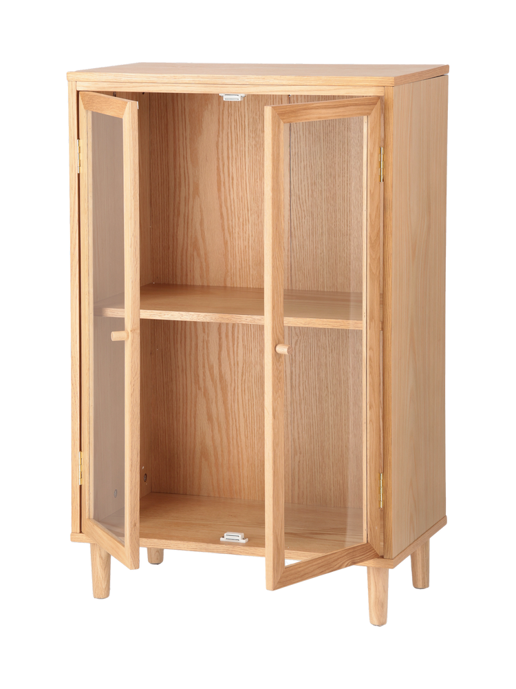 Wooden cabinet with glass doors