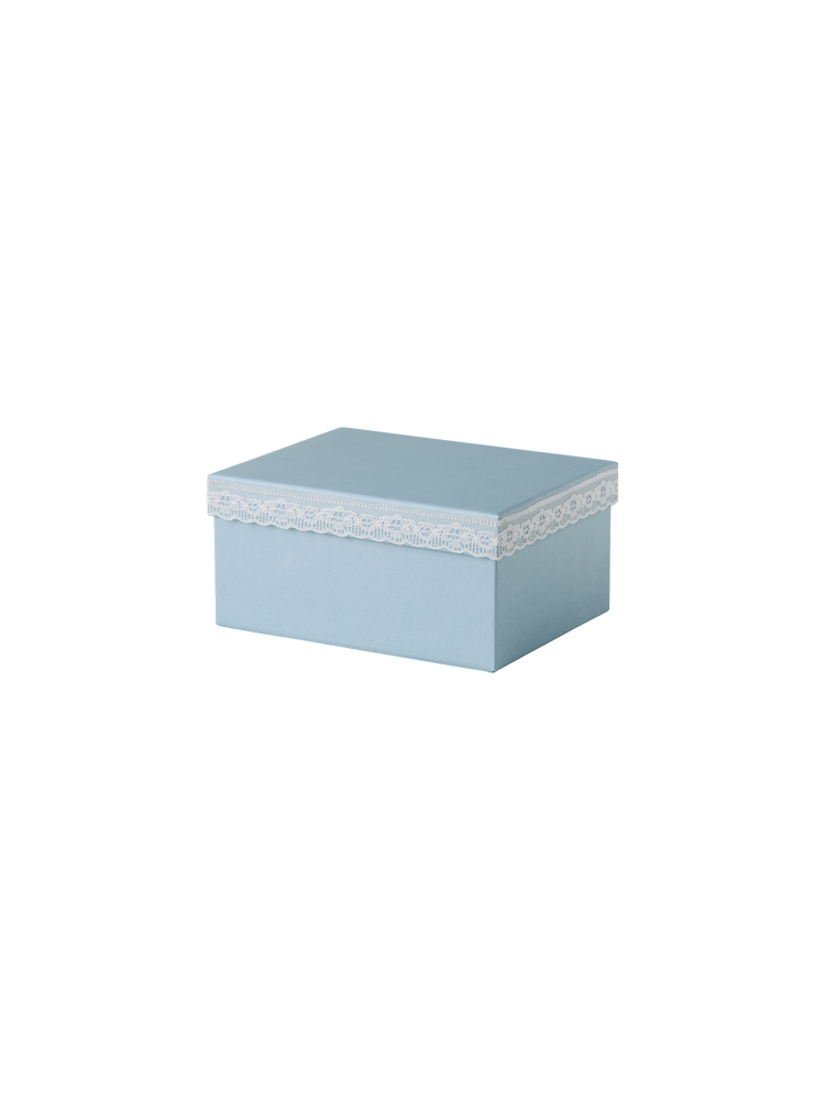 Storage box with lace detail