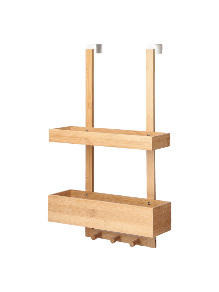 Over-the-door shelf with hooks