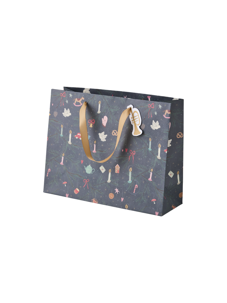 Gift bag with handles and tag