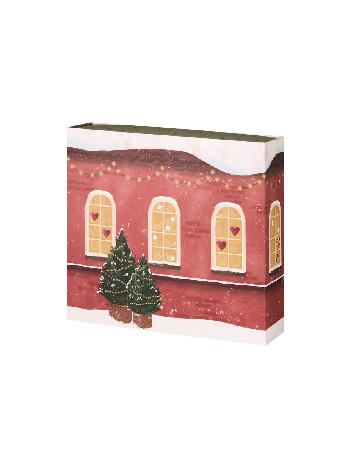 Advent calendar with ribbon closure