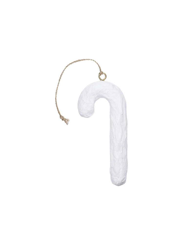 Papier mâché candy cane ornament