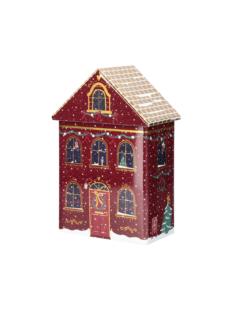 Christmas house canister