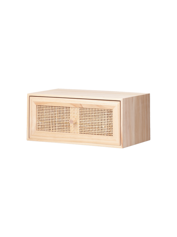 Drawer unit with rattan front