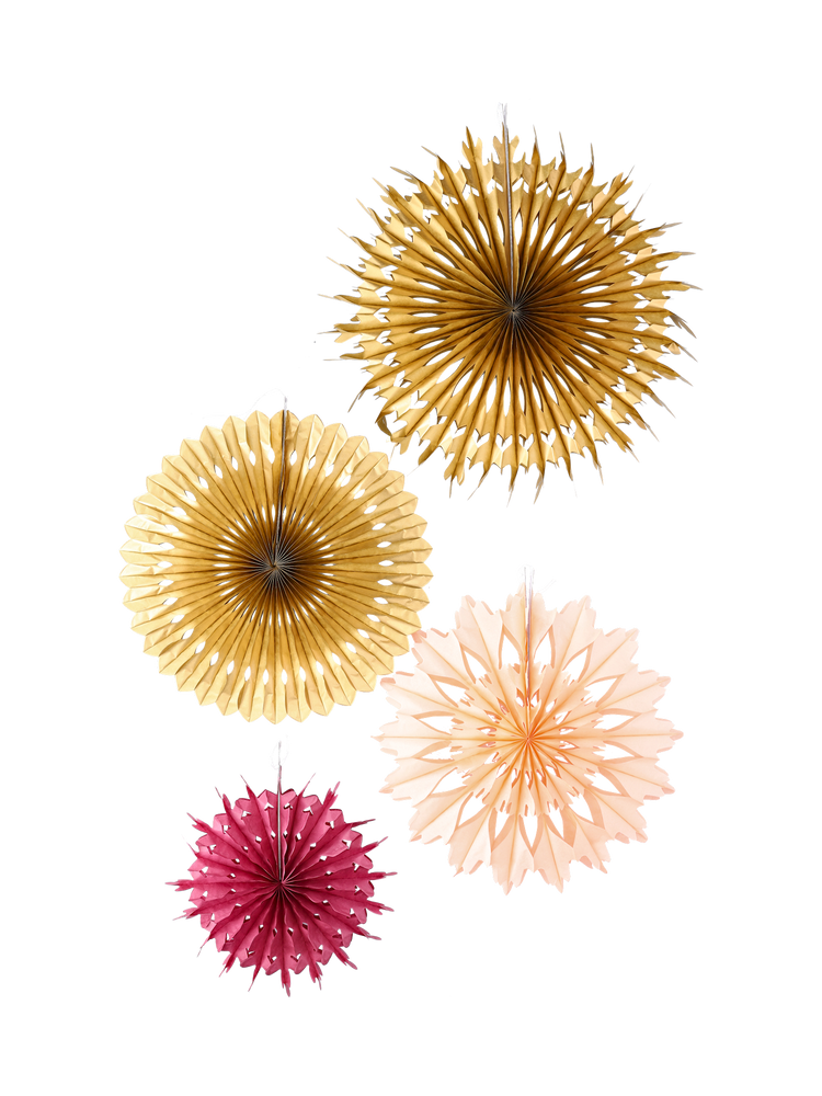 Hanging paper rosettes